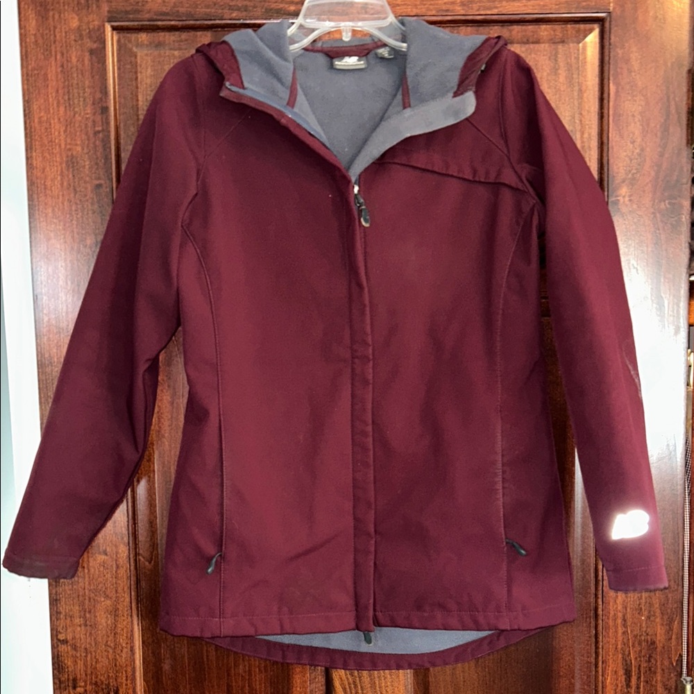New Balance Women's Maroon Ski Jacket with Hood